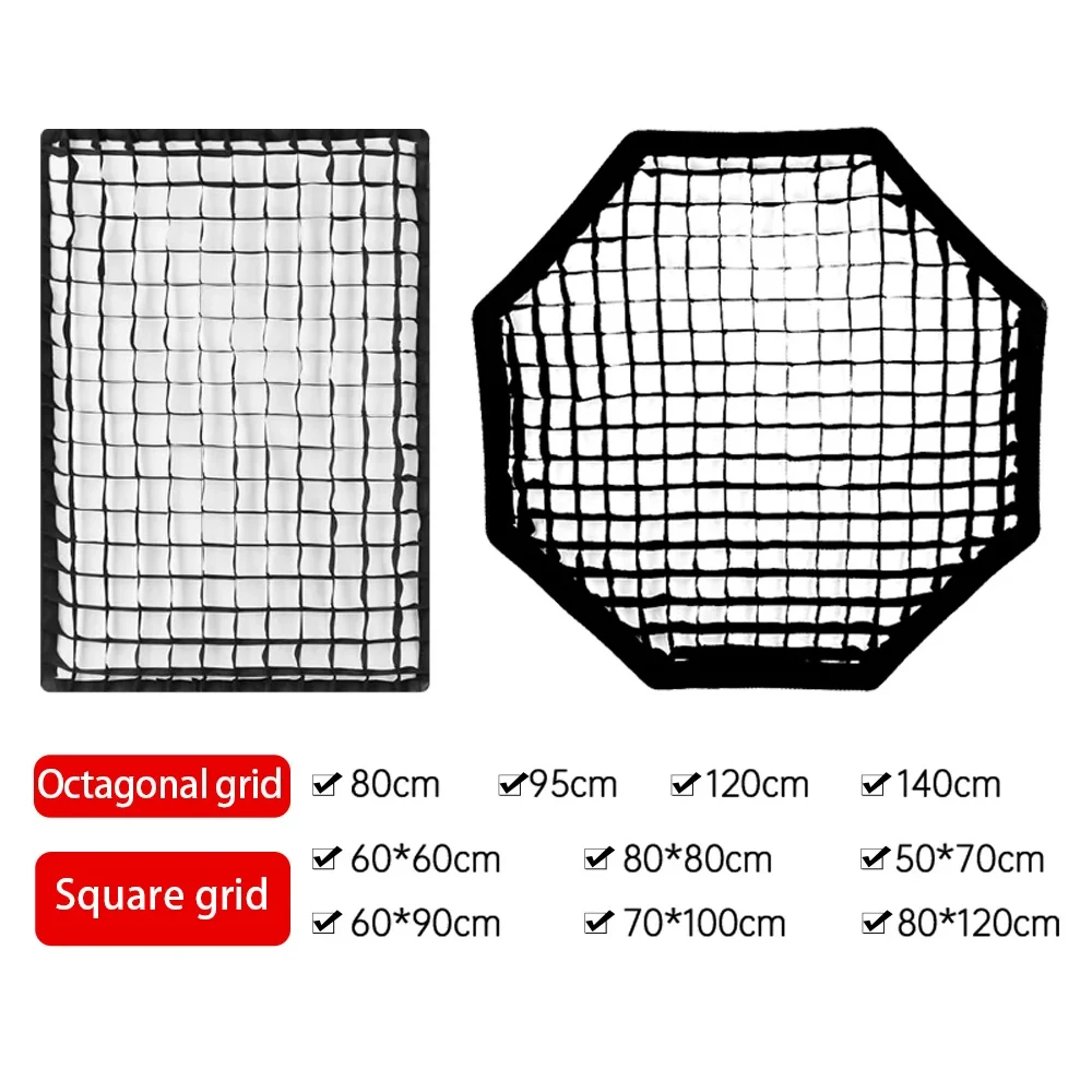 Godox 50*70/60*60/60*90/70*100/80*80/80*120cm 95cm 120cm 140cm Honeycomb Grid for Godox Photo Reflector Umbrella Octagon Softbox