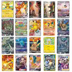 PTCG Anime Hobby Coleção Cartões para Meninos, Charizard, Eevee, Squirtle, Bulbasaur, Flash Textura, Alta Qualidade, Presente de Aniversário