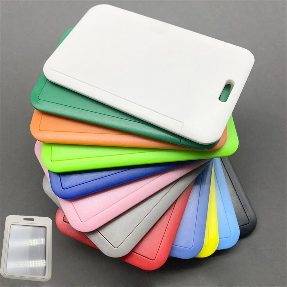 12 Colors 1pc Plastic Card Cover Sleeve Bag ID Badge Case Bank Credit Card Badge Holder Wallet Pouch School Office Supplies New