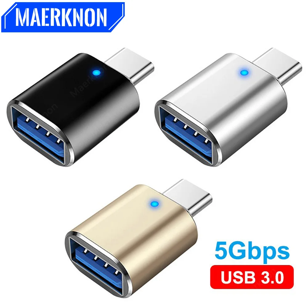 Type C To USB 3.0 OTG Adapter USB C Male To USB Female Converter For Macbook Air Pro Samsung S21 S20 Xiaomi Type C OTG Connector