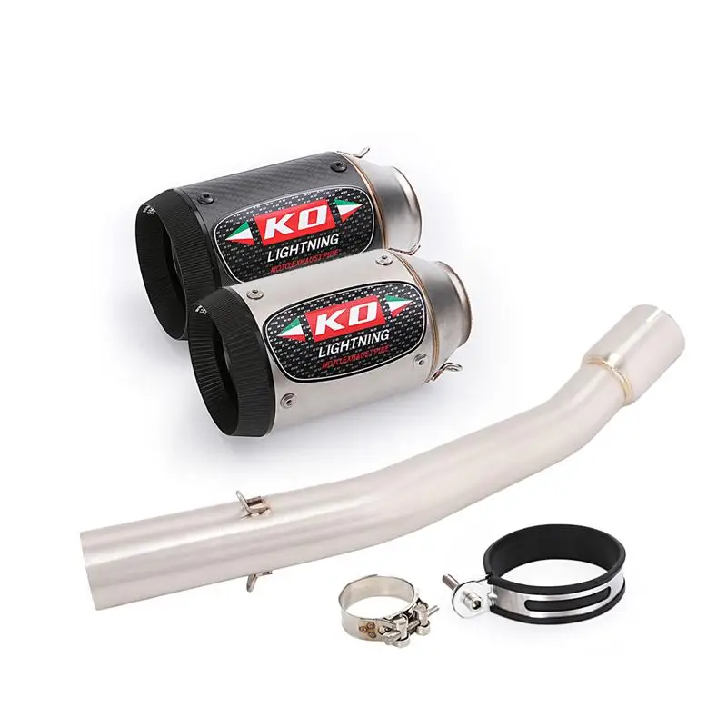 

Exhaust System Mid Link Pipe Motorcycle 160mm Muffler Carbon Fiber Escape Connect End Can For YAMAHA YZF R1 1998-2003