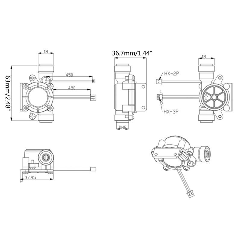 Effect Liquid Water Flow TDS Temperature DN10 8 Turbine-Flowmeter