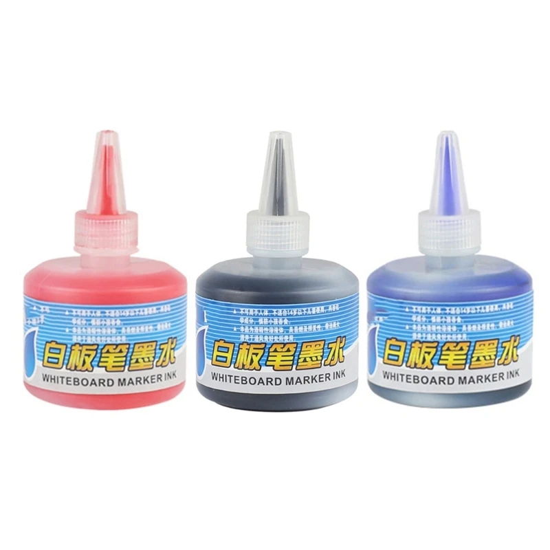 1 Bottle 50ml Refill for Refilling Inks Whiteboard Marker Pen Black Red Blue