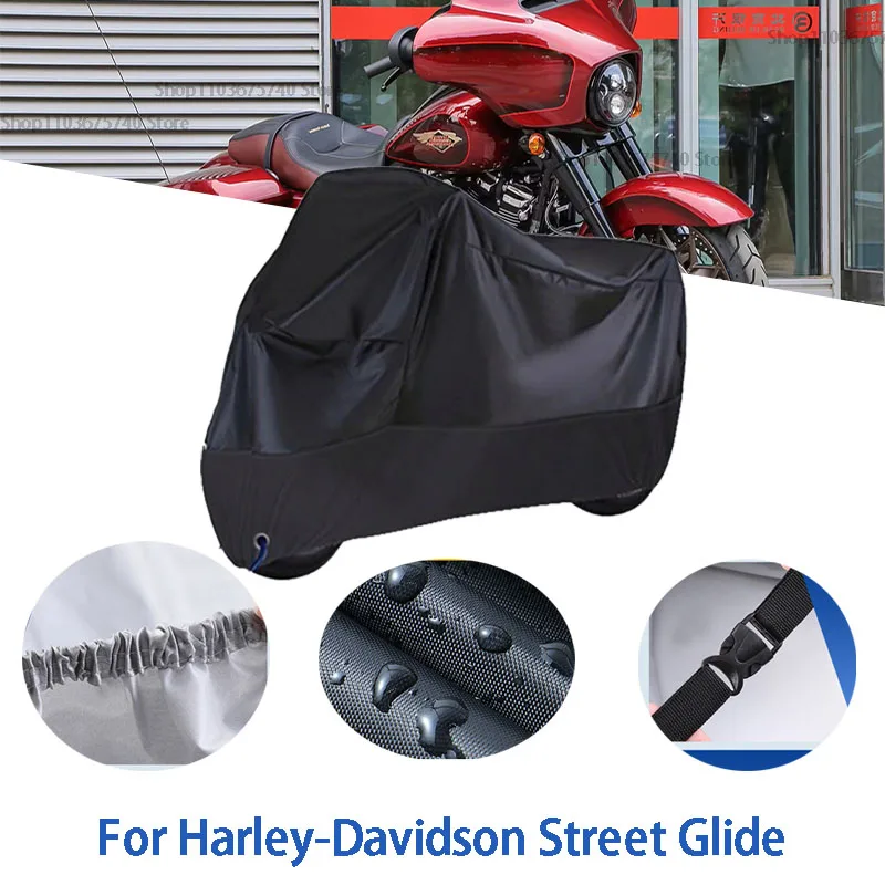 

Motorcycle Full Covers For Harley-Davidson Street Glide Car Outdoors Sun Protection Dust No Ear Thickened Oxford Clothcover