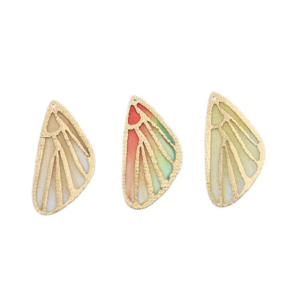 5PCs 3-6cm DIY Jewelry Earrings Making Findings Accessory Gradient Butterfly Wings Pendant With Hole Charm For DIY Craft Supply