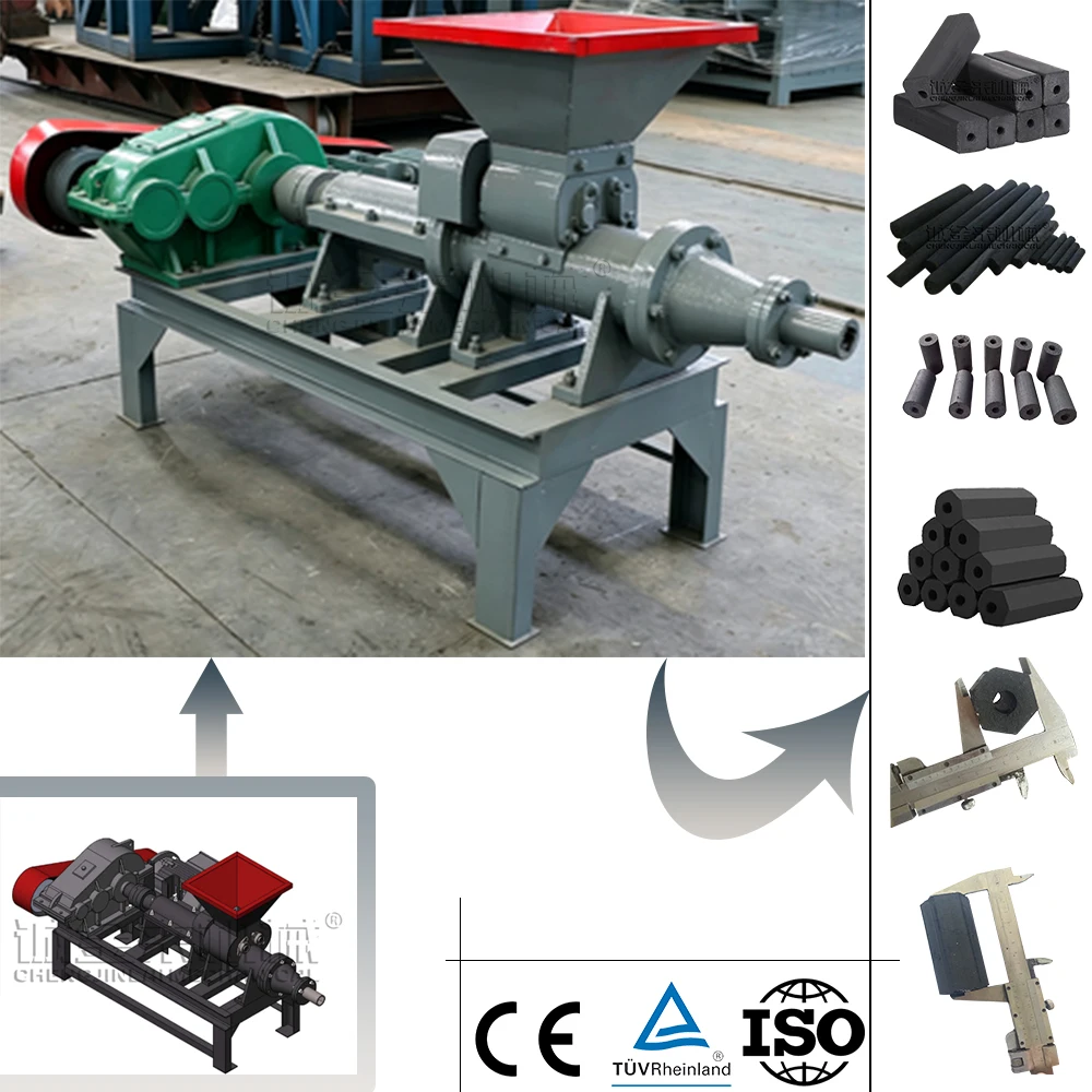 Automatic Charcoal Powder Briquette Extruder Machine High Quality Compressed Charcoal Production Line for Square Round Hexagonal