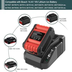 EU Plug Li-Ion Battery Charger For Bosch 14.4V 18V Battery Bat609 Bat609G Bat618 Bat618G Charger Al1860Cv Al1814Cv Al1820Cv 3A