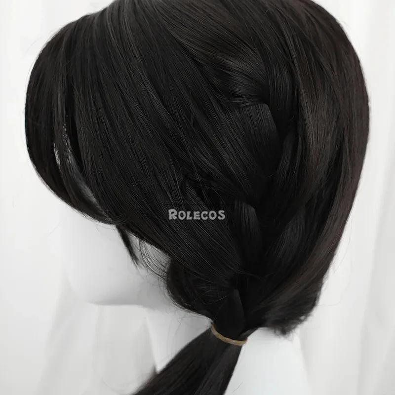 ROLECOS Naraka Bladepoint Prelude Ziping Yin Cosplay Wigs Ziping Yin 60cm Long Wavy Black Wig Heat Resistant Synthetic Hair