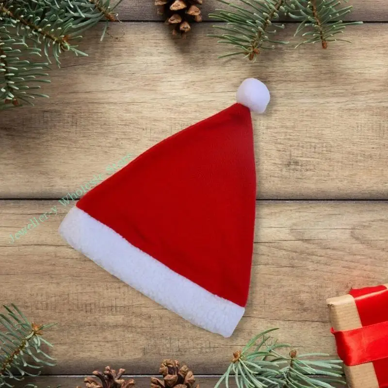 R7uf Kids Caps Christmas Babbo Natale con brim bianco per festa Natale Capodanno