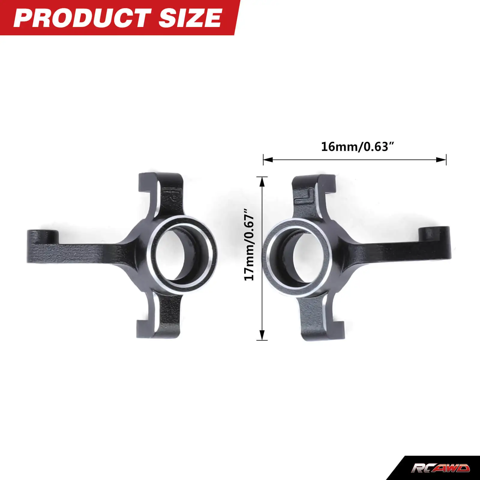 RCAWD for Micro-B Aluminum Steering Knuckles for Losi 1/24 Micro-B LOS00007 1/28 Micro-T LOS-1392 Front Spindles Upgrades Parts