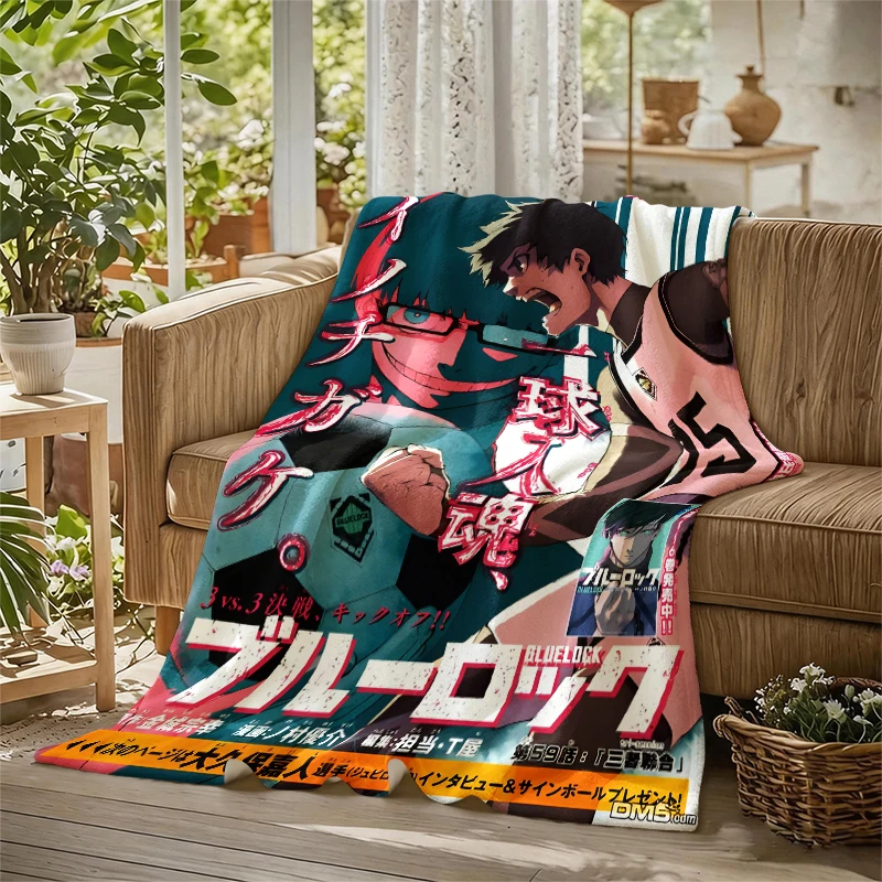 Anime Blue Lock Ultra-Soft Fluffy Flannel Blanket Super Cozy Lightweight Bed Blanket for Halloween Sofa Bed Christmas