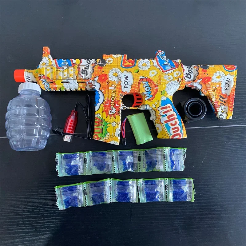 High-speed M416 Electric Gel Ball Toy Gun Burst Orange Plug And bottle Magazine For Outdoor Interactive Parent-child Games