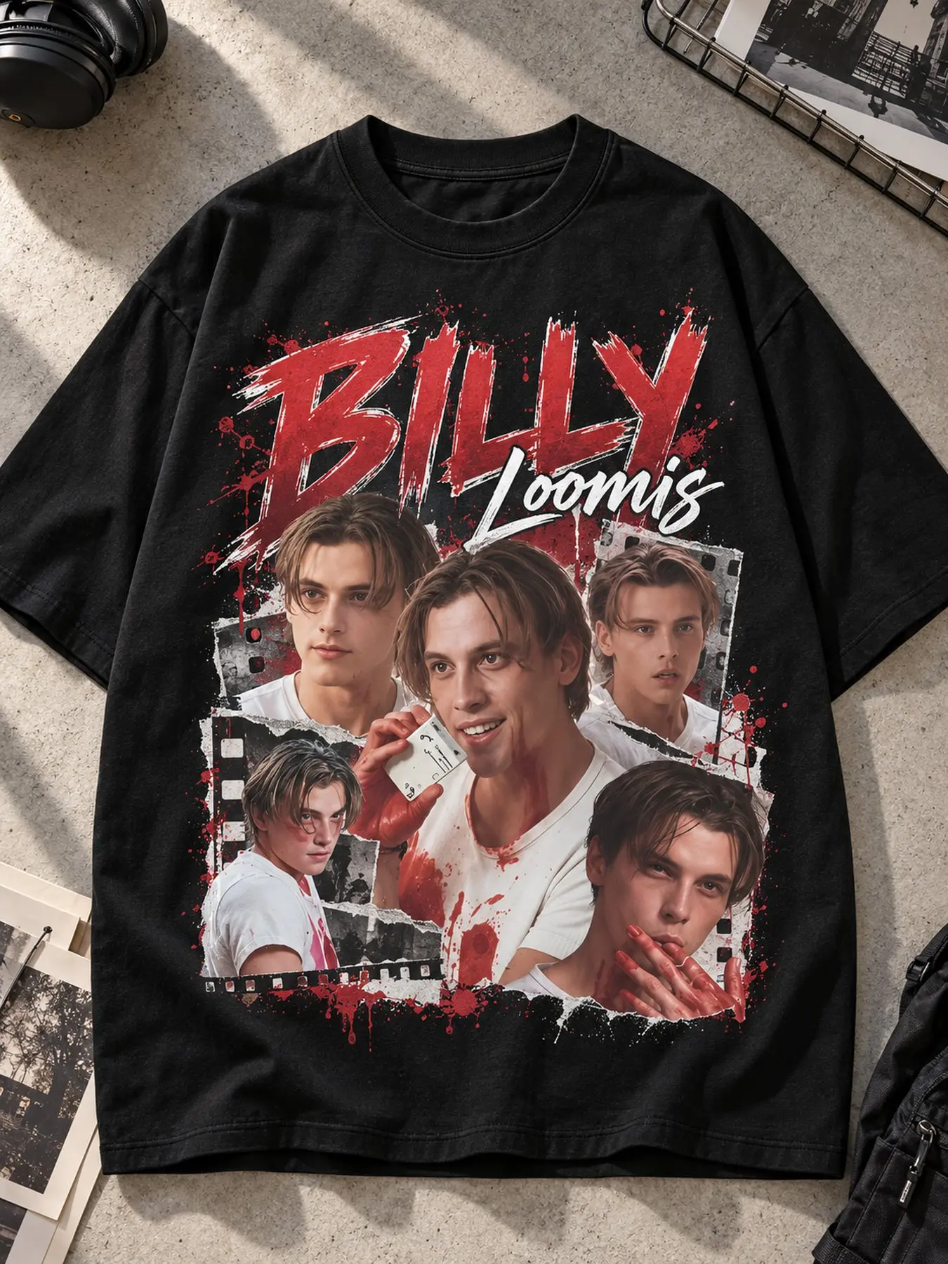 Billy Loomis Hip Hop Washed Street Vintage Streetwear Ting Ge Special Men'S T-Shirt Unisex Tee