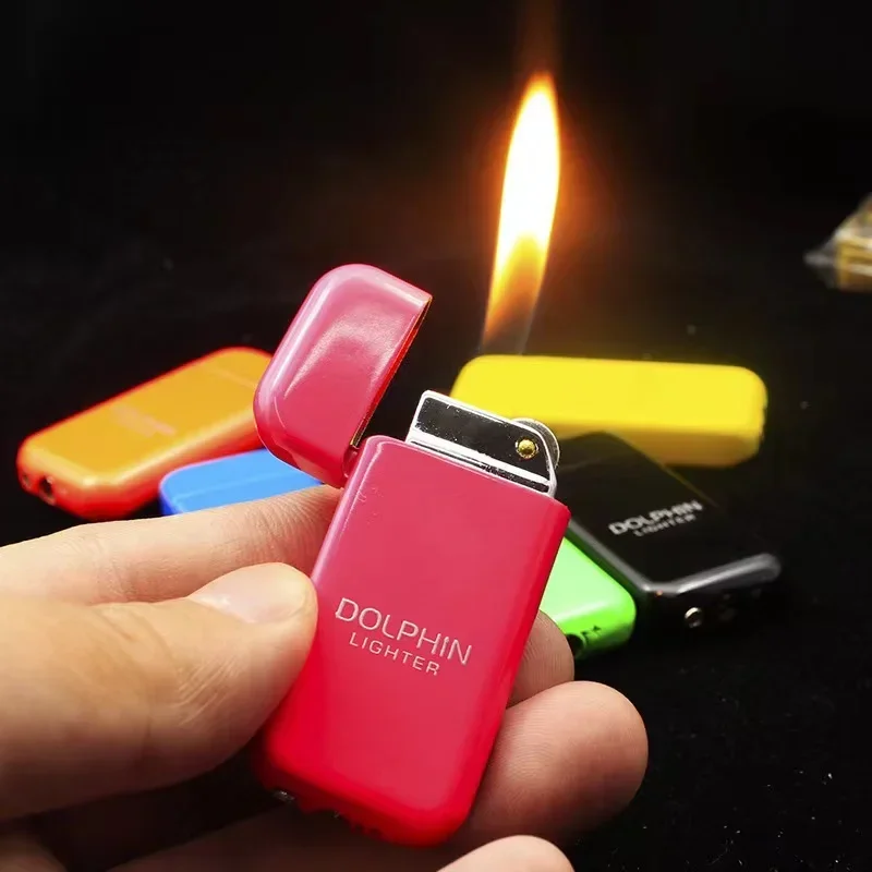 Dolphin Metal Lighter Refilled Butane Gas Grinding Wheel Easy Smoking Accessories Outdoor Men's Gadget Gift