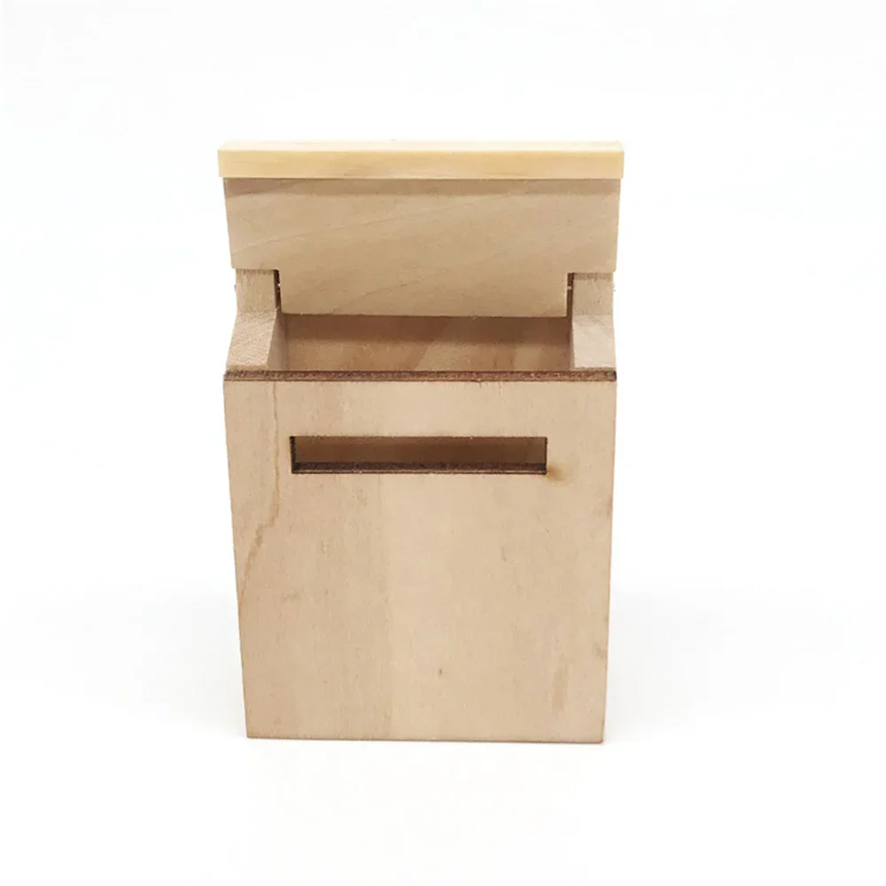 1/12 인형 집 미니어처 나무 빈티지 사서함 미니 우체국 상자 모델 장난감 인형 집 액세서리 장식 ob11 bjd