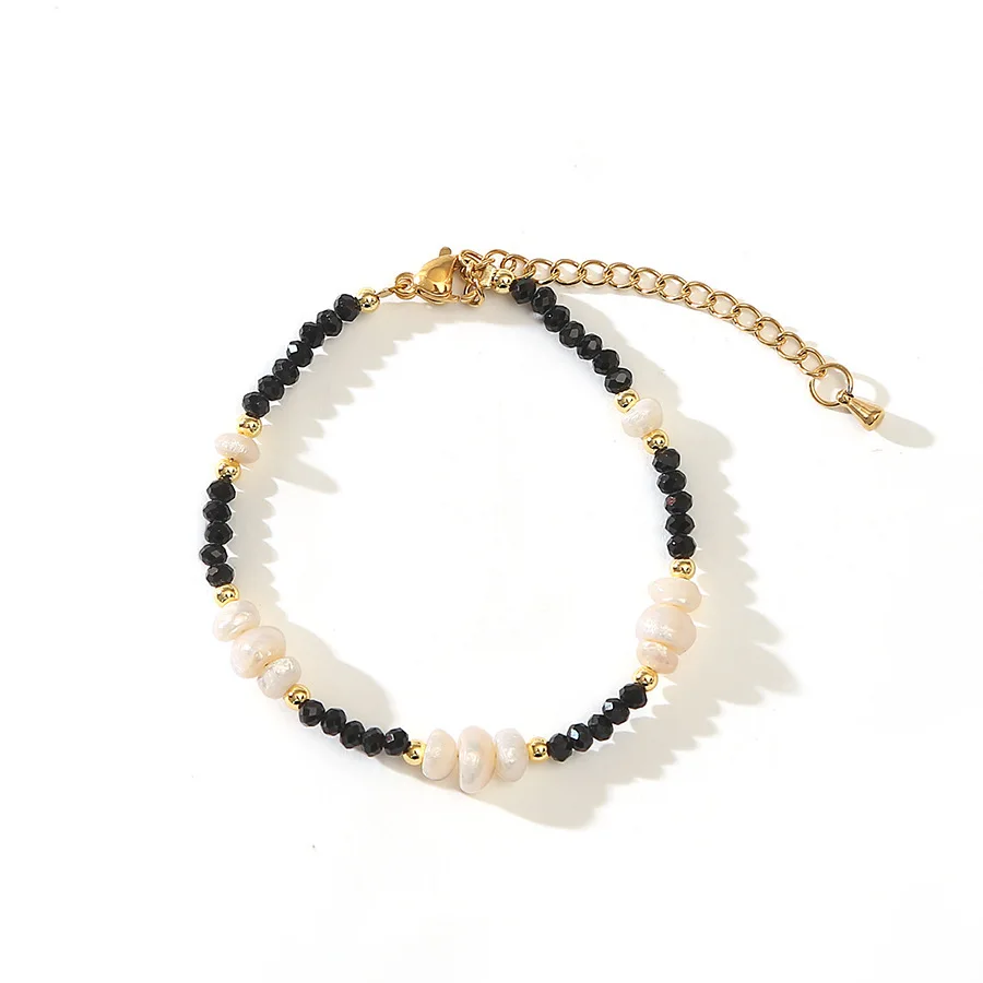 100% Natural Freshwater Pearl & Black Spinel Stone 14K Gold Filled Female Jewelry Set For Women Necklace Bracelet Birthday Gifts