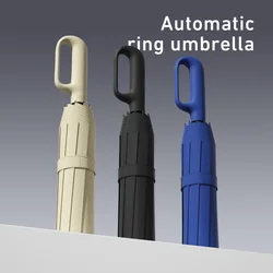 Ring Buckle Design 20 Rib Fully Automatic Umbrella for Men Folding Extra Large Strong Strong Women's Sunshade Double Umbrella