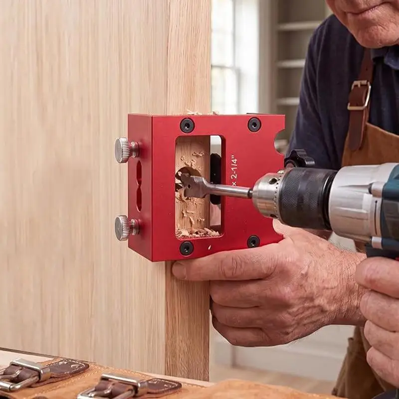 Door Latch Mortise Tool For Router,Wood Door Slotting Jig,Aluminum Alloy Door Latch Plate Template Kit for Cutting Drilling Lock