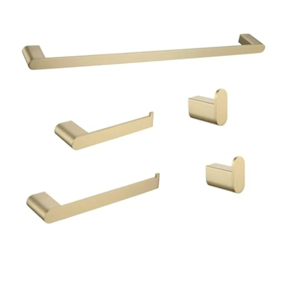 

Набор из 5 предметов для ванной комнаты: Комбинированный комплект из нержавеющей стали SUS 304 (крючок для полотенец) – Современные золотые аксессуары для ванной для отпуска и ремонта