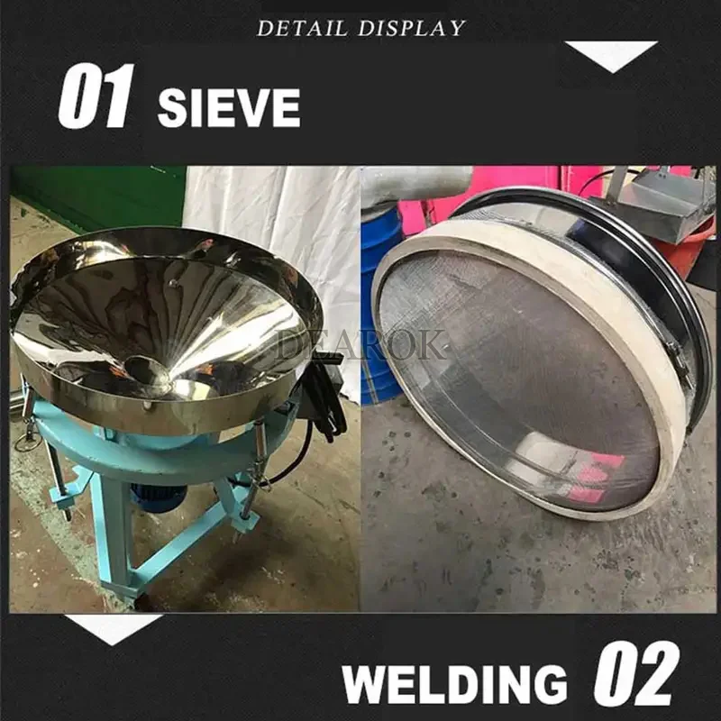 750W 50CM Setaccio vibrante per polvere Setaccio vibrante per alimenti Setaccio elettrico rotante Setaccio per farina in acciaio inossidabile