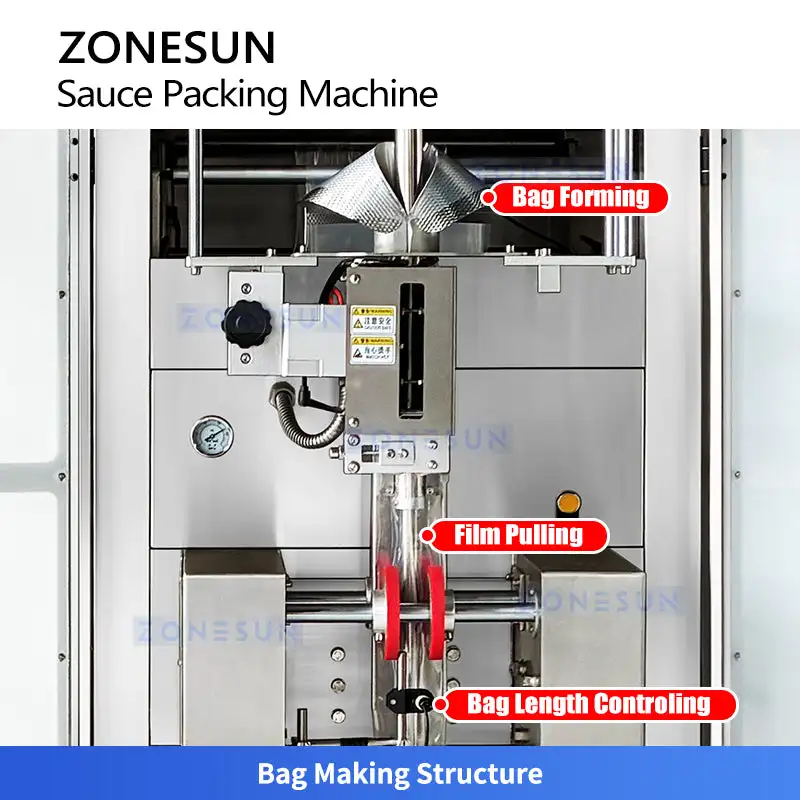 ZONESUN ZS-RPFS120X آلة تعبئة VFFS الأوتوماتيكية لملء وختم أكياس العسل والكريمة #4