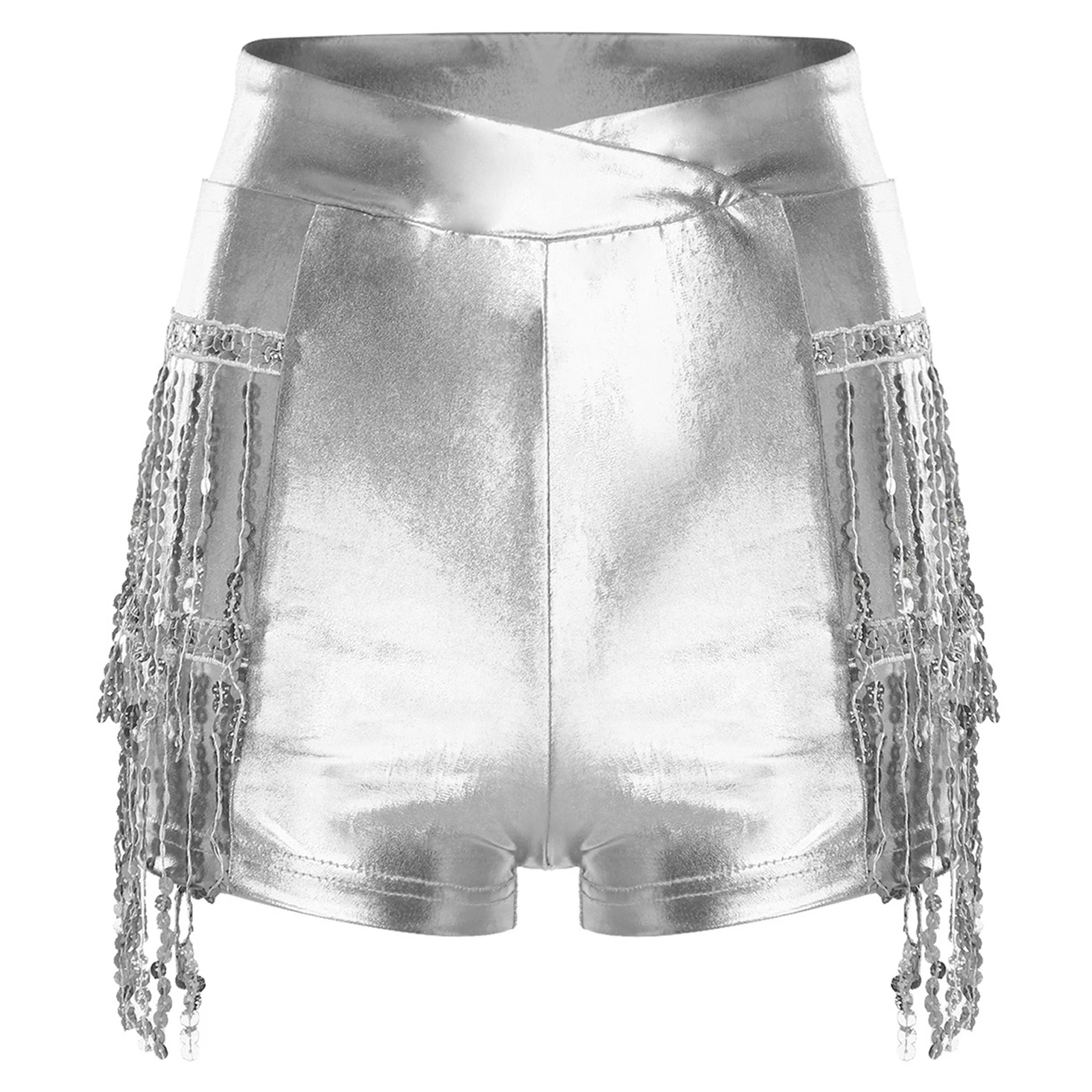 النساء اللاتينية الرقص لامع مهدب السراويل نادي القطب Dancewear لامعة المتدرج مطرزة شرابة الغنيمة السراويل للرقص رومبا التانغو #3