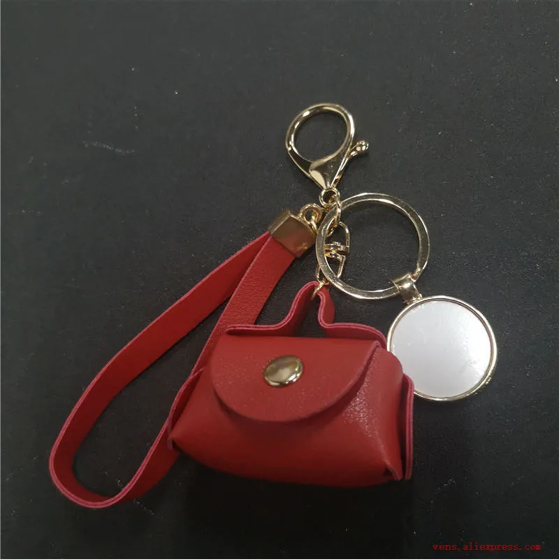 

sublimation blank bag key chain metal key ring hot transfer printing consumables 20pcs/lot