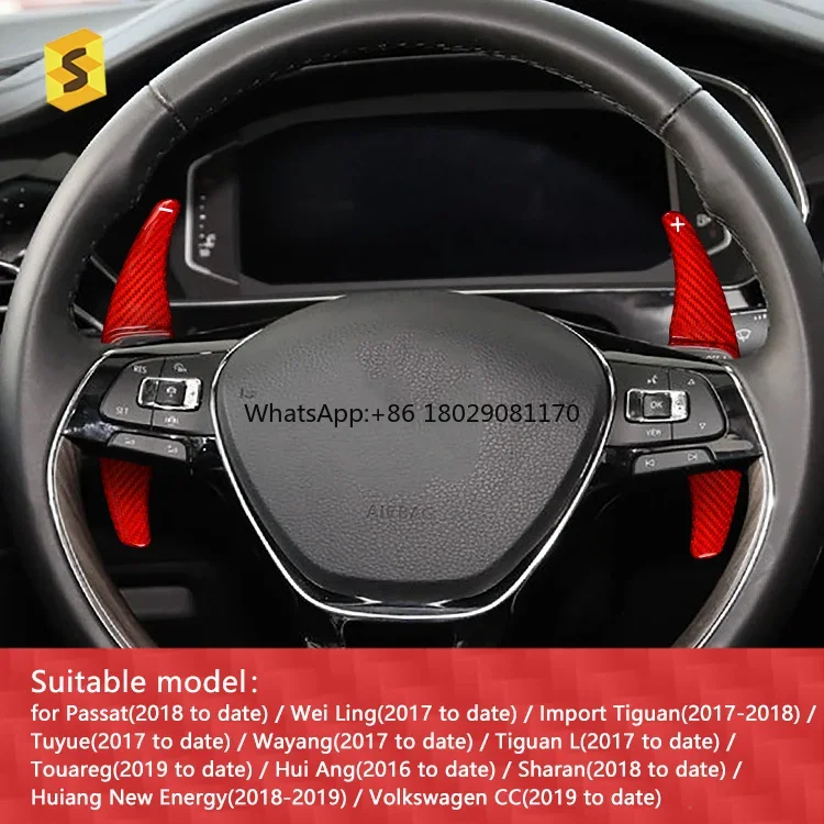 Real Carbon Fiber Car Steering Wheel Shift Paddle Shifter Fit For Volkswagen Passat CC Golf 8