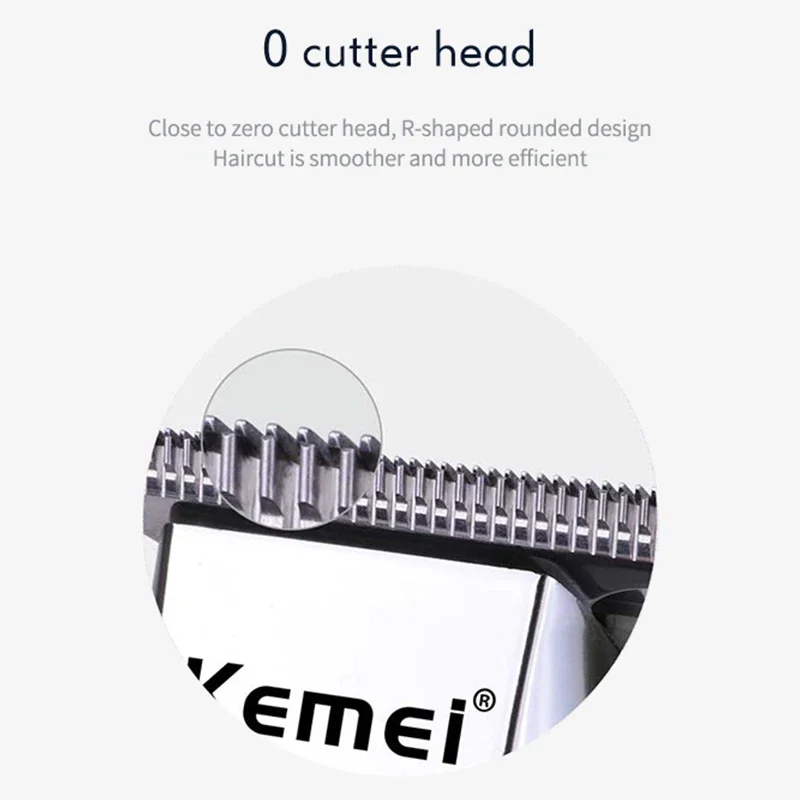 Kemei KM-5027 Professional Hair Clipper for Men LCD Display Hair Trimmer Machine 0 mm Cordless Hair Cutting Machine USB Charging