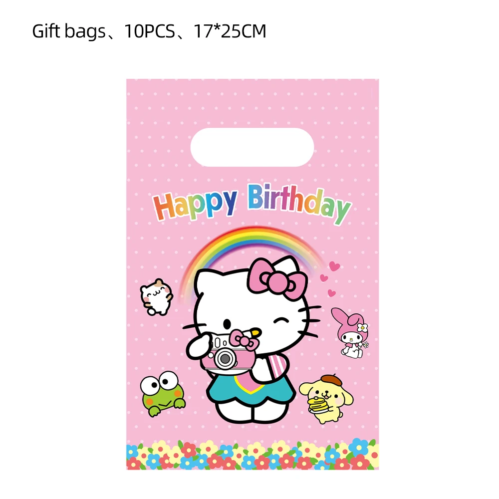 Hello Kitty Gift Bags Birthday Party Decoration Kawaii Kuromii Cinnamorolll Candy Bag Baby Shower Kids Favors for Party Supplies