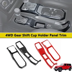 Interior Mouldings for Jeep Wrangler JL 2018-2023 4WD Gear Panel Decoration Cup Holder Panel Trim Carbon Fiber Car Accessories