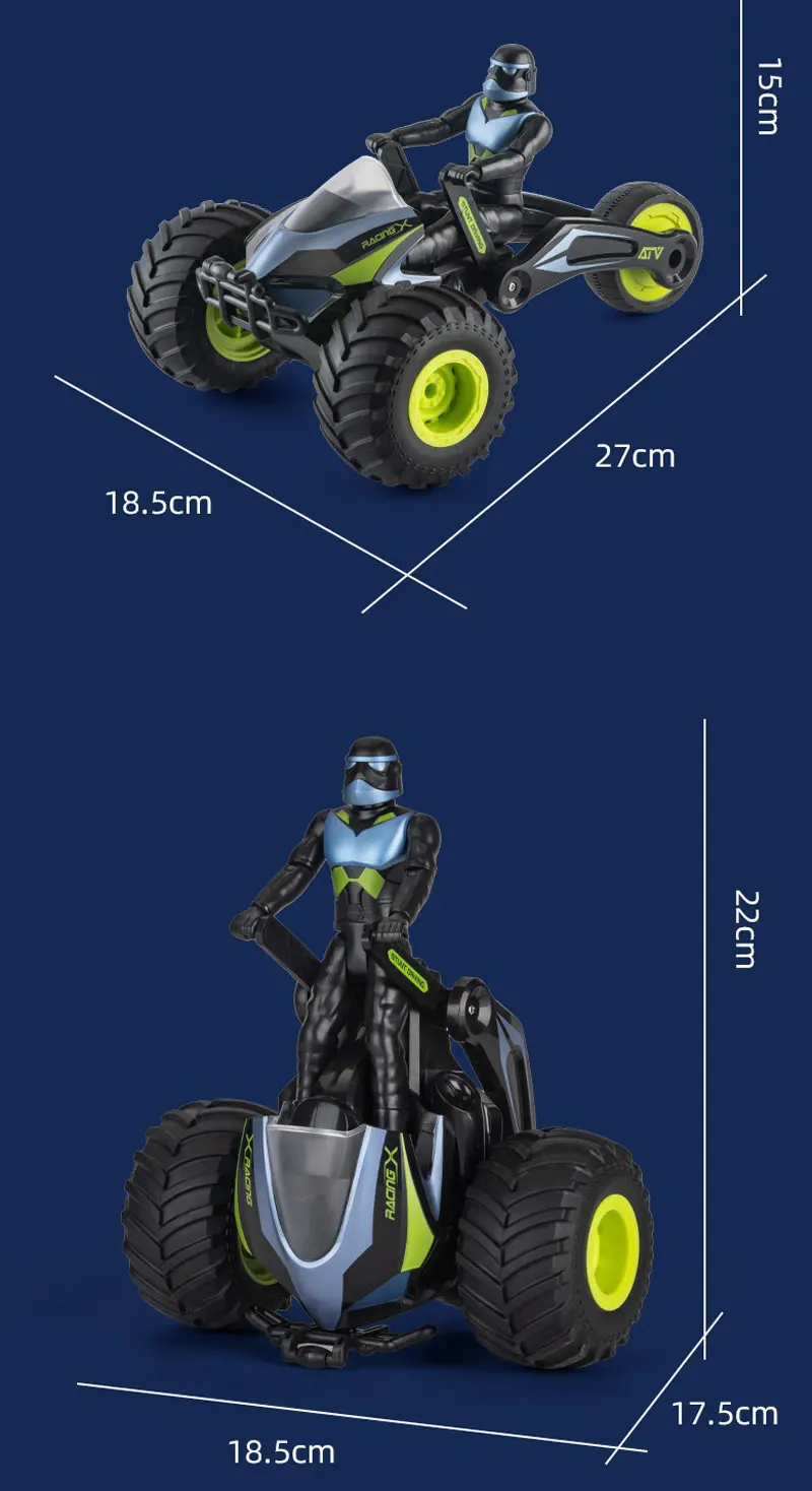 RC Motorcycle Transformation Remote Control Racing Motor Tricycle High Speed Electronic With LED Music Stunt Motorbike Boys Toy