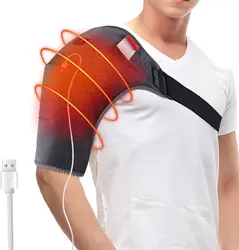 Heated Shoulder Wrap Brace USB Portable Electric Shoulder Heating Pad for Rotator Cuff Frozen Shoulder Muscle Pain Relief