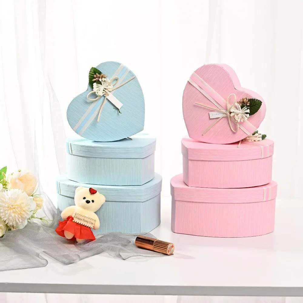 صندوق هدايا جديد على شكل قلب مع غطاء علب هدايا حمراء لحاوية تخزين الهدايا لعيد الميلاد #1