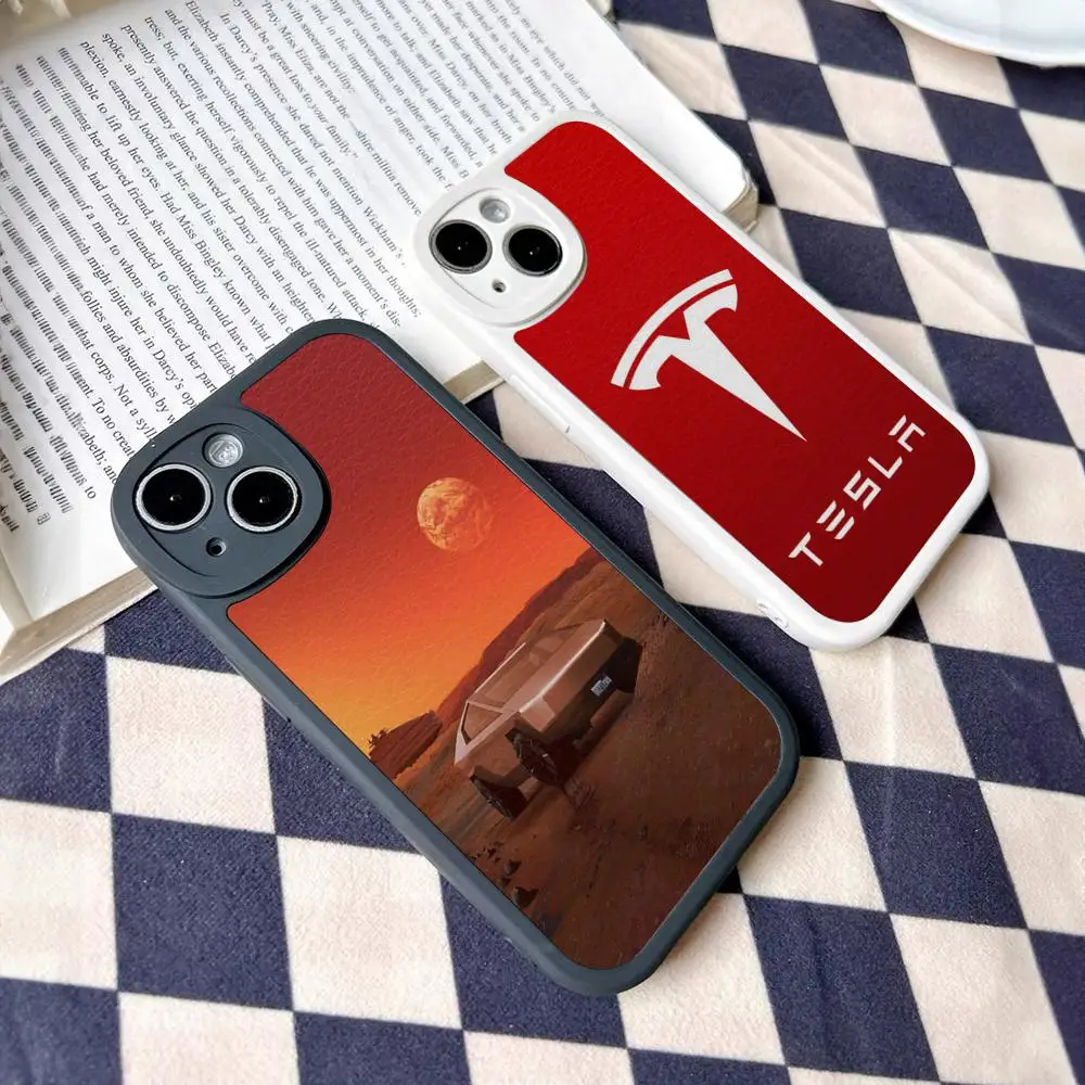 T-TeslaS Car Logo Phone Case For Iphone 16 15 14 13 Pro Max 12 11 Mini X Xr Xs 7 8 Puls Cover