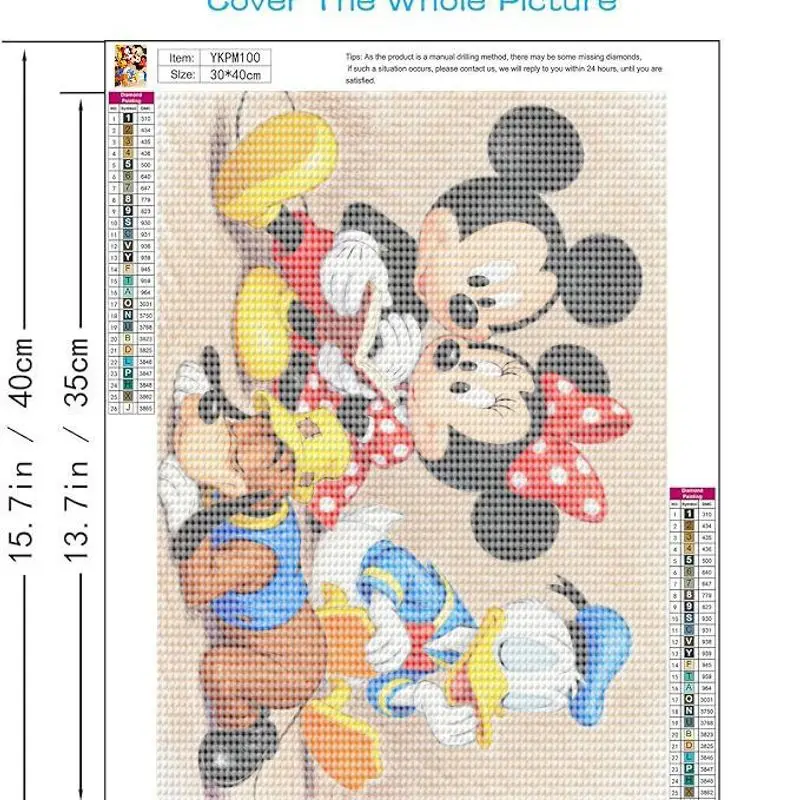 1 шт., комплект алмазной живописи Disney Friends 5D Full Drill, Микки Маус, Минни Дональд Дак Плутон, мультфильм, сделай сам, драгоценный камень, искусство для детей и взрослых