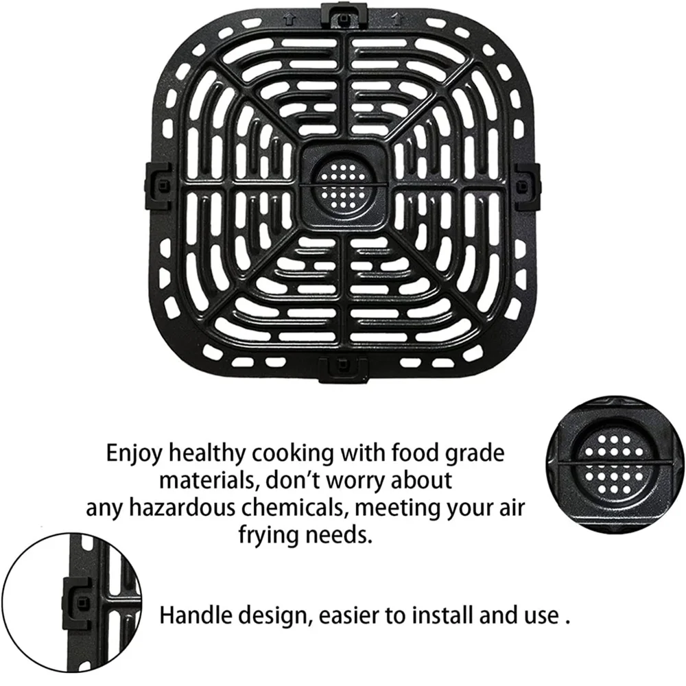 6QT Air Fryer Grill Plate for Instants Vortex Plus Air Fryer Crisper Tray Rack for Instants Vortex 5.7QT 6QT Air Fryers