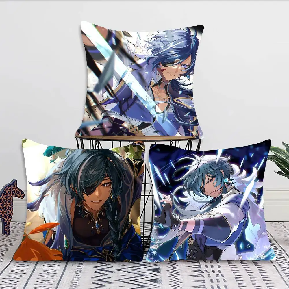 Kaeya Alberich - Genshin Impact Pillow Case Fashion Square Pillowcase Bedroom Sofa Room Ins Decoration Leisure