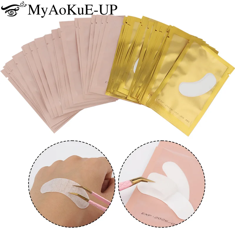 50 Pairs Hydrogel Eyelash Patches Lash Extension Gel Stickers Mini Paper Eye Pad Eyelashes Extension Supplies Makeup Products