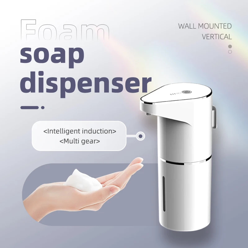 

hand soap dispenser Vertical wall mounted intelligent induction multi gear contact free | rechargeable foam dispenser