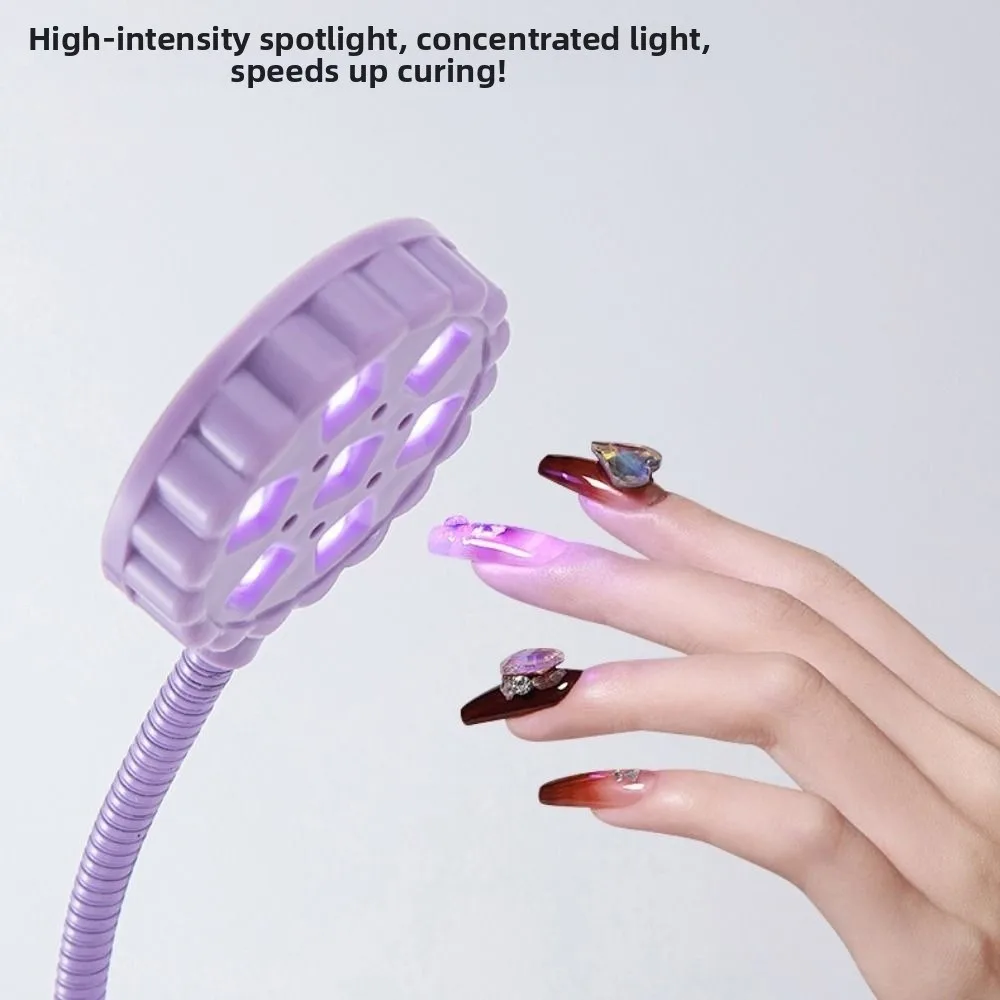 プロ仕様360度回転LEDネイルランプ ジェルネイル用 クリップ付きUVネイルドライヤー ポータブルネイルドライヤーランプ 家庭用サロンツール