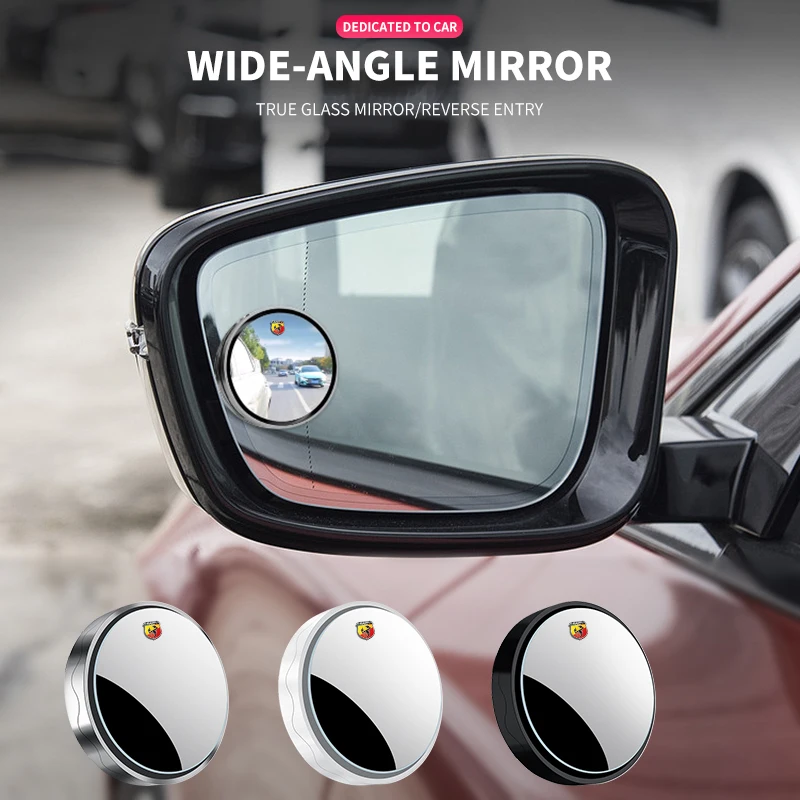 

2pcs Car Wide-angle 360 Degree Adjustable Clear Rearview Auxiliary Mirror For Abarth Scorpion 500 500e 500c1000TC 1100 595 695