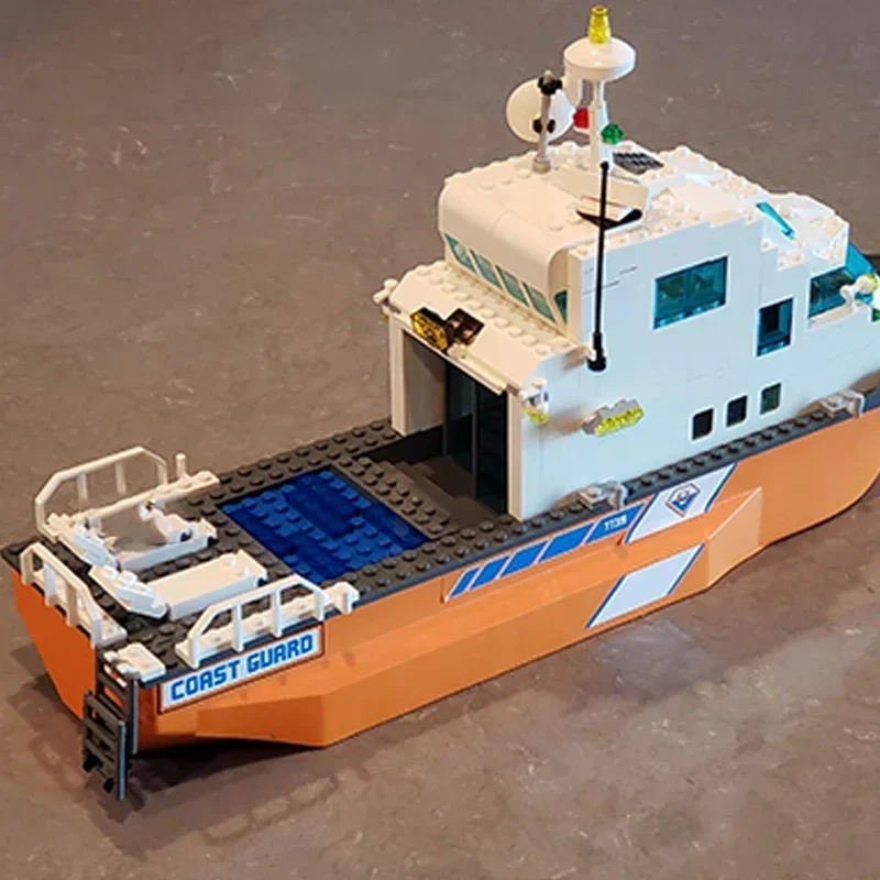 Klocki konstrukcyjne Moc Model statku Wybrzeżna duża jacht Cegły techniczne DIY Zestaw do składania Zabawki konstrukcyjne dla dzieci Prezenty świąteczne