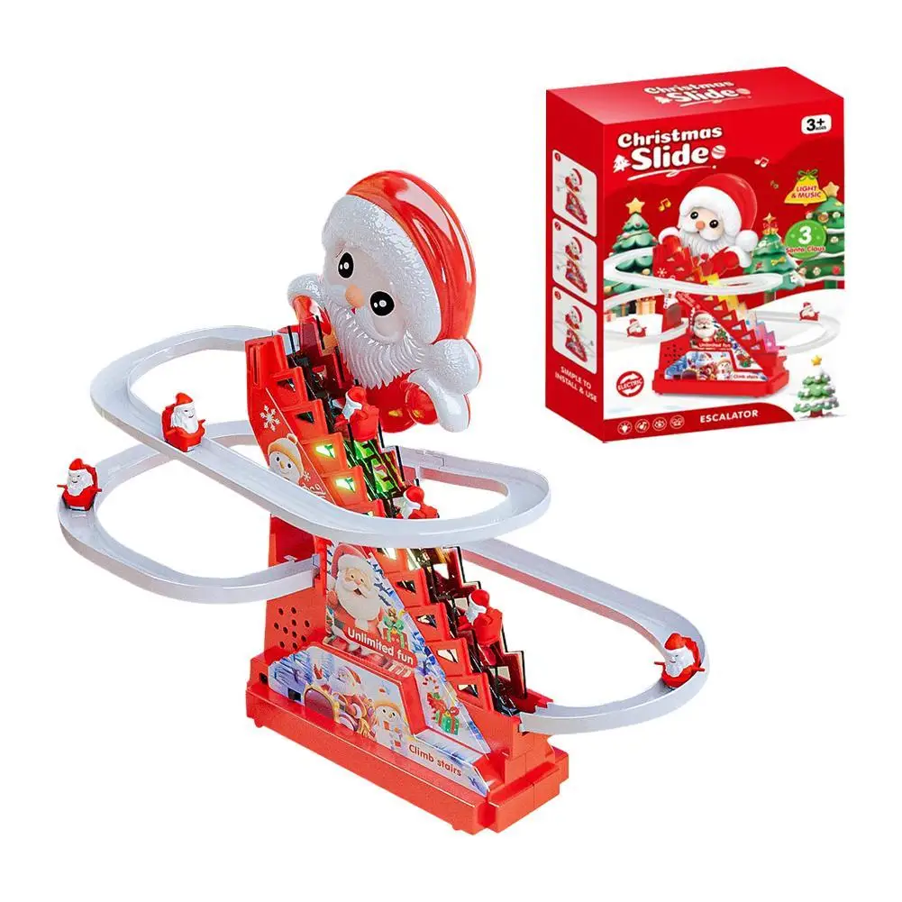 

Игрушка Санта-Клауса для восхождения по лестнице, электрическая горка Санта-игрушка со светом и музыкой, рождественские игрушки для мальчиков и девочек, малышей