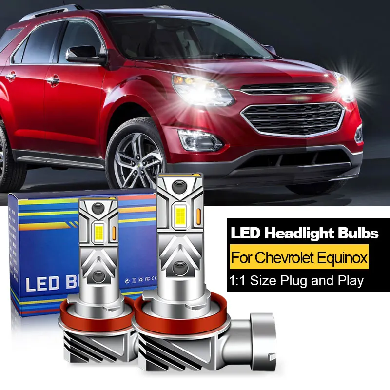 2PCS CANbus For Chevrolet Equinox 2010 2011 2012 2013 2014 2015 2016 LED Headlights 9005 HB3 H11 H9 High Low Beam Bulbs 20000LM