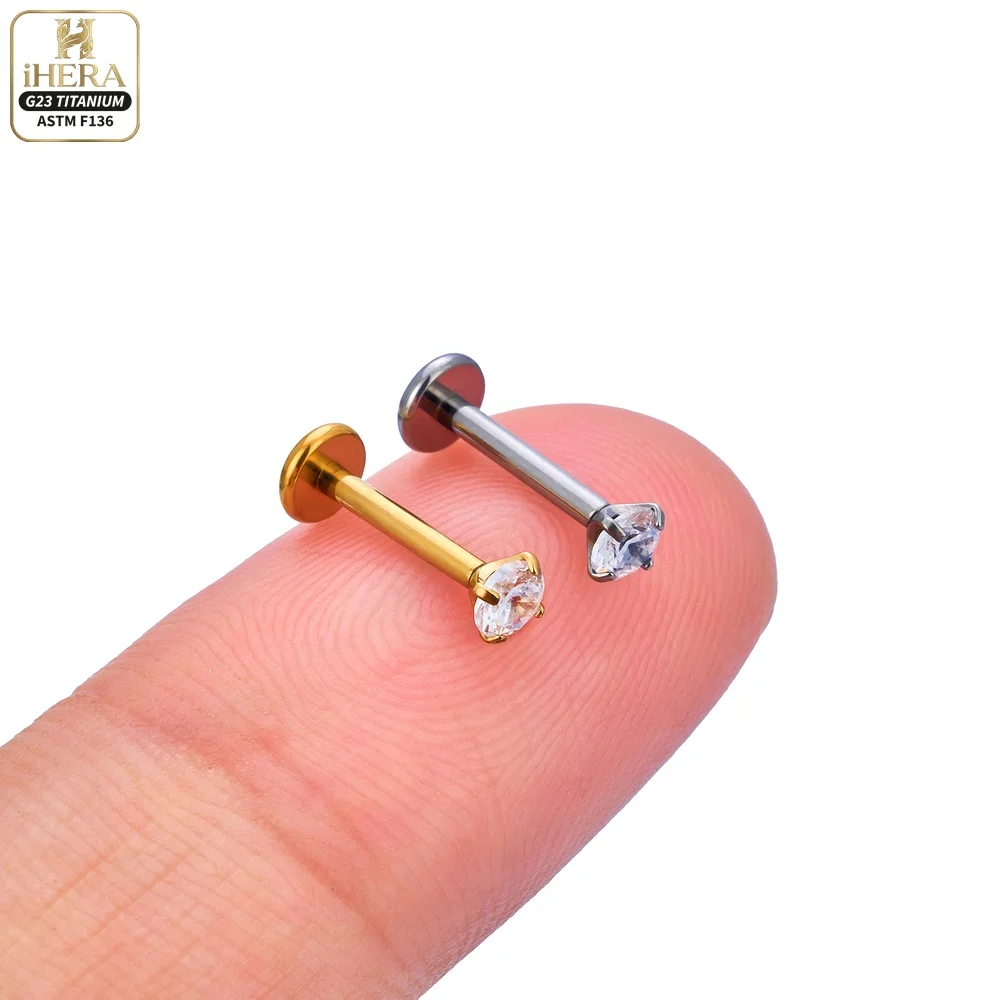 5/50 Stück G23 Titan Piercing Labret Lippenstecker 16G Innengewinde Ohrstecker Nasenstecker Tragus Knorpel Helix Daith Körperpiercing – Detail 38