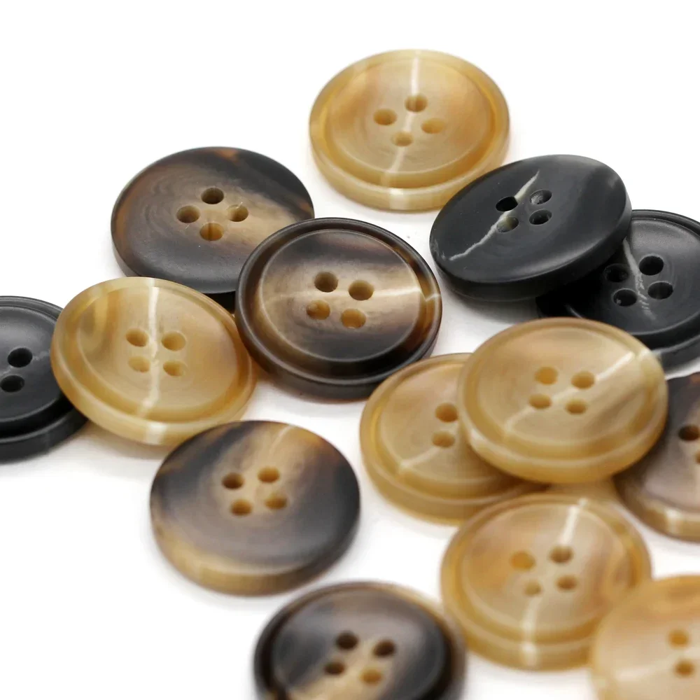 DOTOLLE 15/20/25mm Large Horn Resin Buttons for Clothing Classical Coat Jacket Uniform Business Suit Sewing Accessories