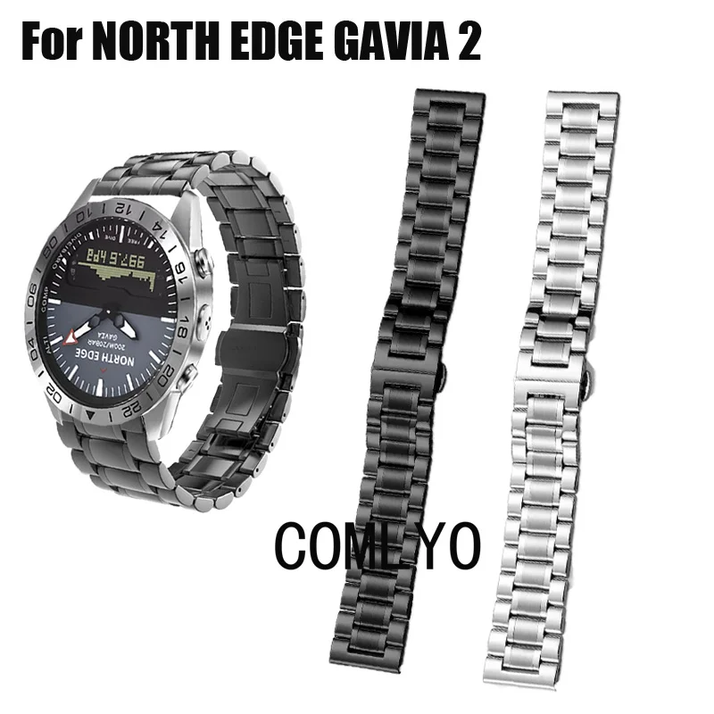 Для NORTH EDGE GAVIA 2 ремешок для часов из нержавеющей стали, металлический мужской ремешок 24 мм Для NORTH EDGE GAVIA 2 ремешок для часов из нержавеющей стали, металлический мужской ремешок 24 мм