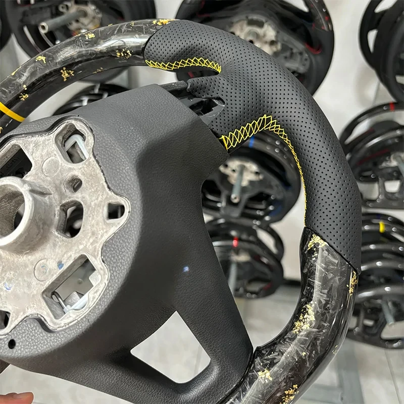 For VW Golf 8 GTI R Line MK8 Carbon Fiber Steering Wheel Without Heating Customized