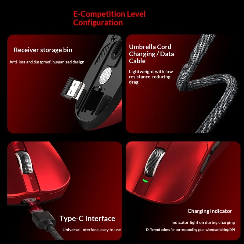 Mouse Nirkabel Wolf Road M8 Baru 1k Dual Drive Tiga Mode Ringan Ergonomis Gaming Kantor Mouse Gaming untuk Tangan Besar